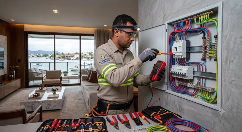 Restauração de energia parcial eletricista de emergência em Tamoios
